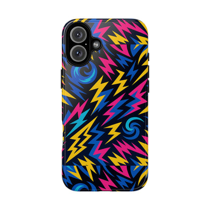 Vibrant Lightning Bolt Protective Phone Case with 3D Wrap Design for Trendy Aesthetic Accessories Compatible with iPhone 13, 14, 15 & 16 – all models including Pro, Pro Max & Plus
