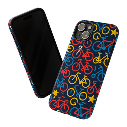 Multicolor Bicycle Pattern Protective Phone Case – Vibrant 3D Design for Stylish Protection – Compatible with iPhone 13, 14, 15 & 16 – All Models Including Pro, Pro Max & Plus