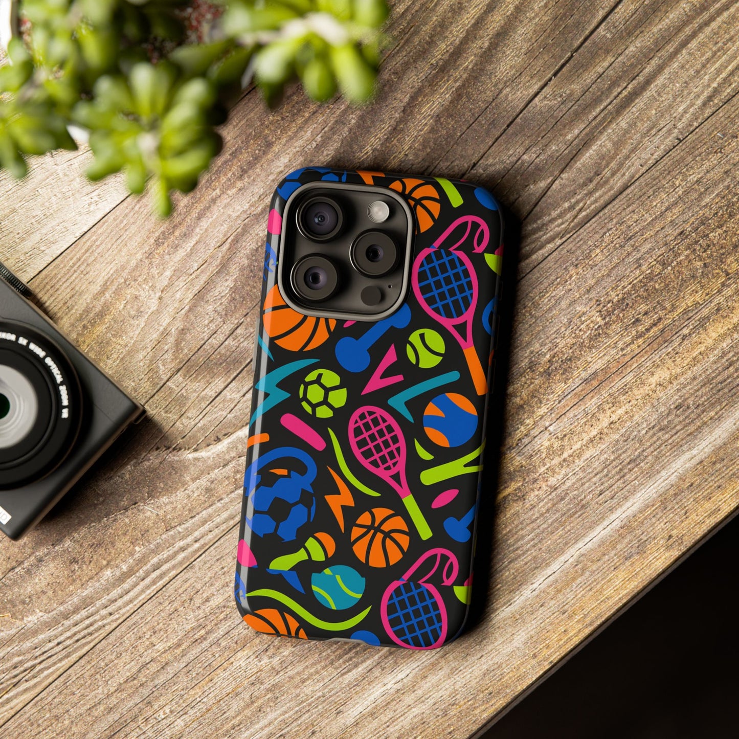 vibrant 3d sport-themed protective phone case in multicolour design for active lifestyle compatible with iphone 13, 14, 15 & 16 – all models including pro, pro max & plus