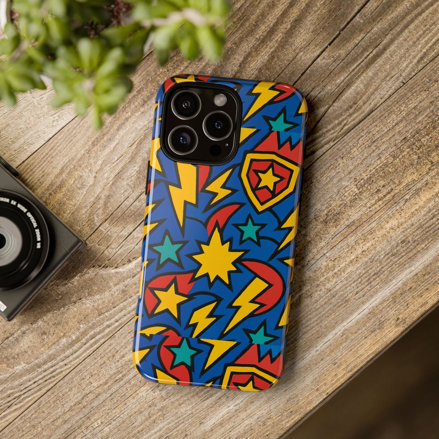 multicolour superhero phone case with 3d design for playful protection compatible with iphone 13, 14, 15 & 16 – all models including pro, pro max & plus