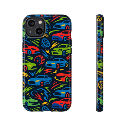 Vibrant 3D Car Design Protective Phone Case – Fun Retro Style for Kids and Adults – Stylish Protection – Compatible with iPhone 13, 14, 15 & 16 – all models including Pro, Pro Max & Plus