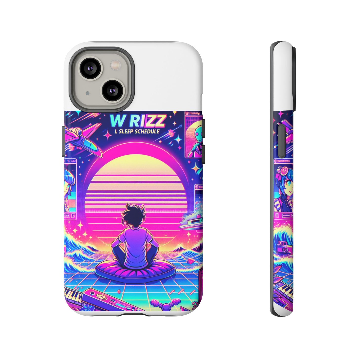 w rizz l sleep schedule protective phone case for anime lovers