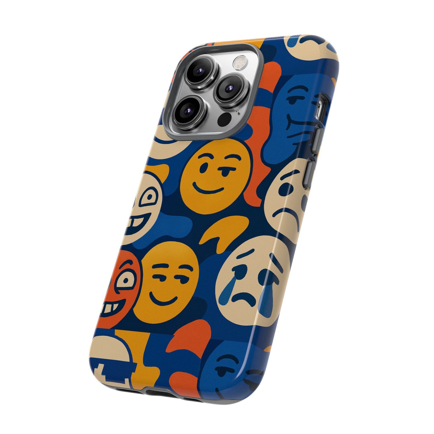 vibrant 3d emoji protective phone case for daily use – bold design for stylish expression – compatible with iphone 13, 14, 15 & 16 – all models including pro, pro max & plus