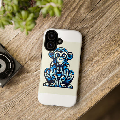 Vibrant Blue 3D Wrap Phone Case with Playful Monkey Design for Creative Individuals Compatible with iPhone 13, 14, 15 & 16 – all models including Pro, Pro Max & Plus