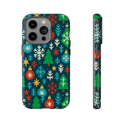 Multicolour 3D Wrap Protective Phone Case with Retro Christmas Design for Stylish Protection – Compatible with iPhone 13, 14, 15 & 16 – All Models Including Pro, Pro Max & Plus