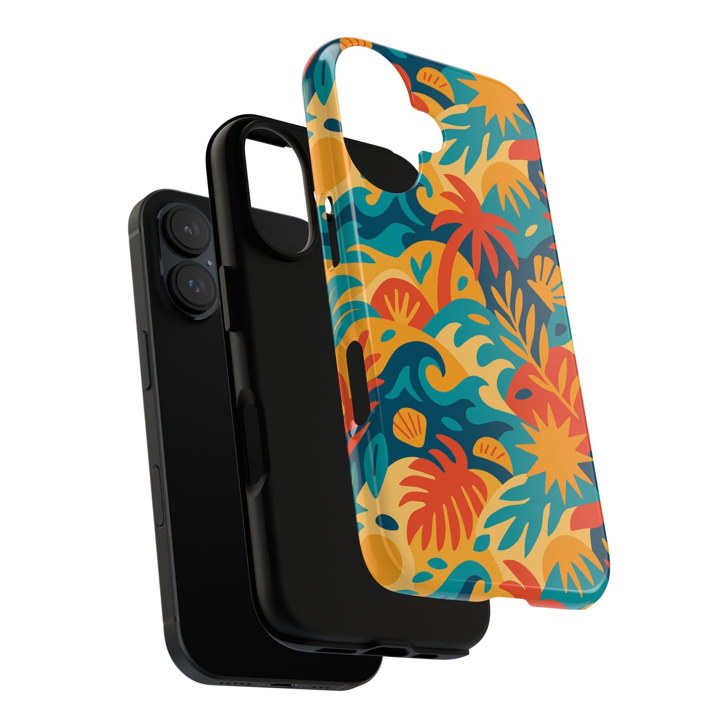 vibrant tropical phone case for stylish protection with 3d wrap design – unisex fashion accessory compatible with iphone 13, 14, 15 & 16 – all models including pro, pro max & plus