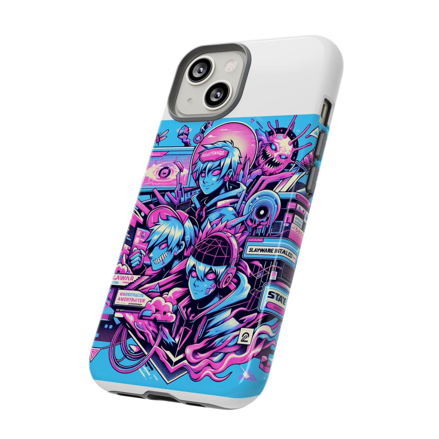 slayware installed protective phone case with 3d wrap design for anime and comic culture lovers