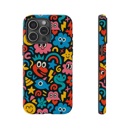 Vibrant Cartoon Protective Phone Case with 3D Wrap Design for Creative Expression – Compatible with iPhone 13, 14, 15 & 16 – All Models Including Pro, Pro Max & Plus