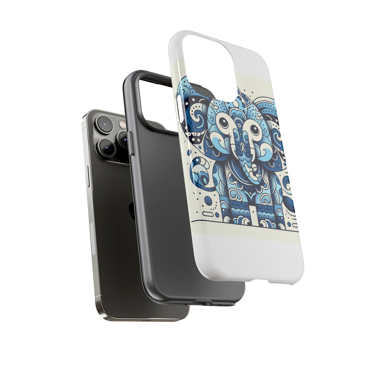 vibrant 3d elephant print protective phone case with colourful graphic design – stylish accessory compatible with iphone 13, 14, 15 & 16 – all models including pro, pro max & plus