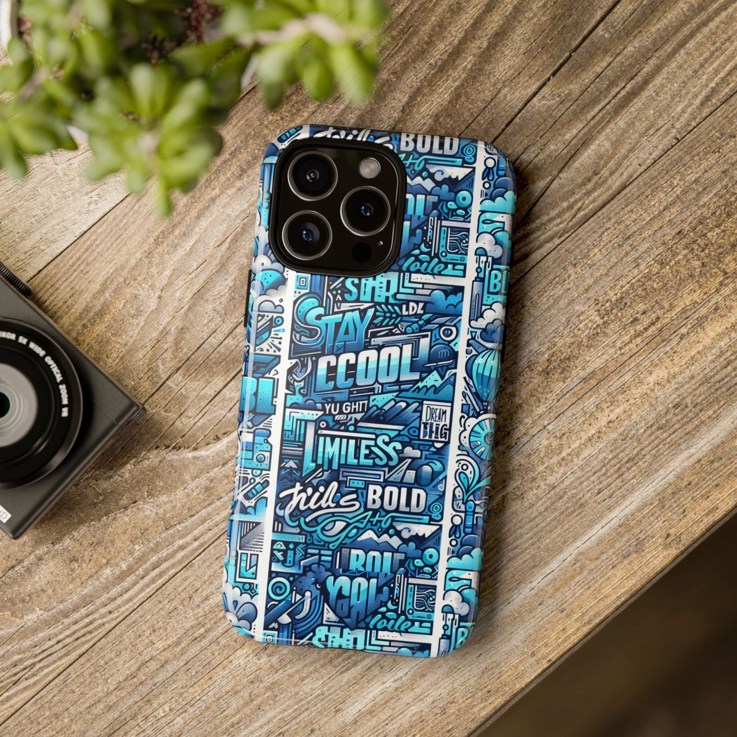 vibrant artistic 3d wrap phone case in blue for trendsetters – stylish protection compatible with iphone 13, 14, 15 & 16 – all models including pro, pro max & plus