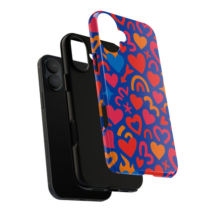 Vibrant Multicolour Heart Design Protective Phone Case Stylish Accessory for Self-Expression Compatible with iPhone 13, 14, 15 & 16 – all models including Pro, Pro Max & Plus
