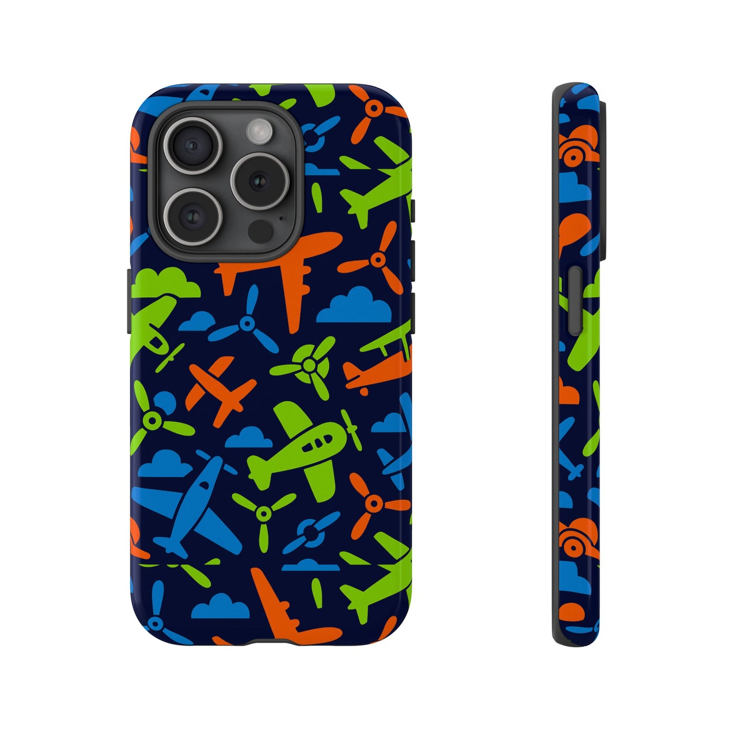 vibrant airplane pattern protective phone case for colourful accessory durable design compatible with iphone 13, 14, 15 & 16 – all models including pro, pro max & plus