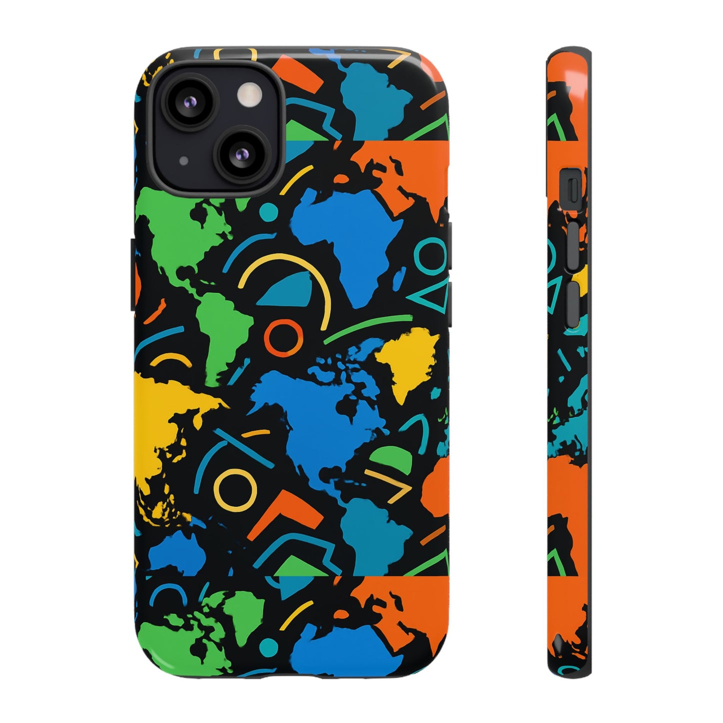 multicolour 3d geometric phone case for stylish protection and individuality compatible with iphone 13, 14, 15 & 16 – all models including pro, pro max & plus