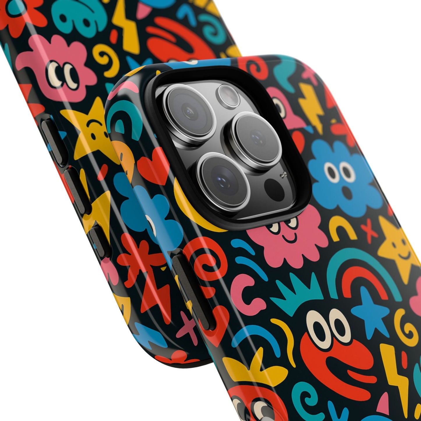 vibrant cartoon protective phone case with 3d wrap design for creative expression – compatible with iphone 13, 14, 15 & 16 – all models including pro, pro max & plus