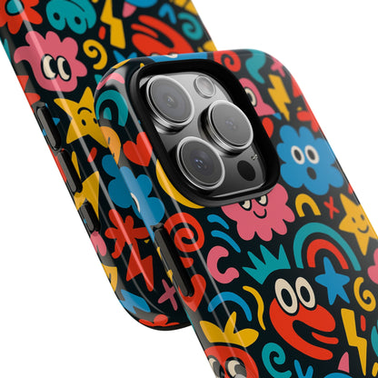 Vibrant Cartoon Protective Phone Case with 3D Wrap Design for Creative Expression – Compatible with iPhone 13, 14, 15 & 16 – All Models Including Pro, Pro Max & Plus