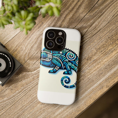 Vibrant 3D Chameleon Phone Case with Blue Design for Stylish Protection Compatible with iPhone 13, 14, 15 & 16 – All Models Including Pro, Pro Max & Plus