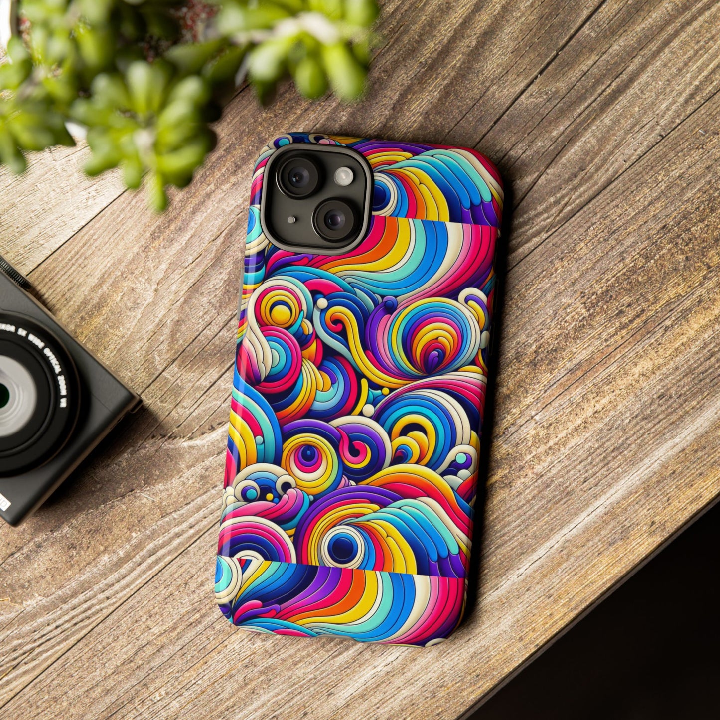 pattern image 5 vibrant shockproof phone case for anime and comic fans - colourful abstract art style, durable protective cover compatible with iphone 13, 14, 15 & 16 – all models including pro, pro max & plus