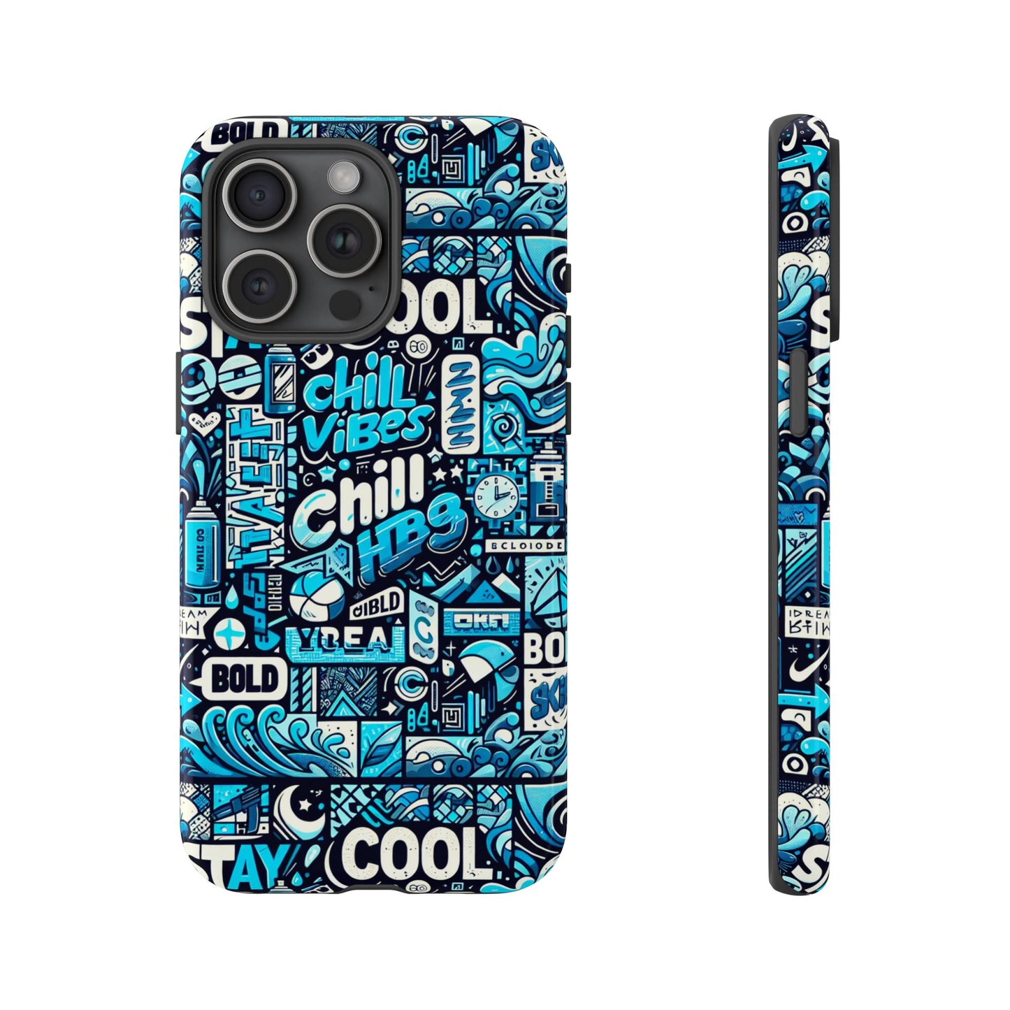 vibrant 3d wrap protective phone case with colourful chill vibes design – unique style accessory for self-expression compatible with iphone 13, 14, 15 & 16 – all models including pro, pro max & plus