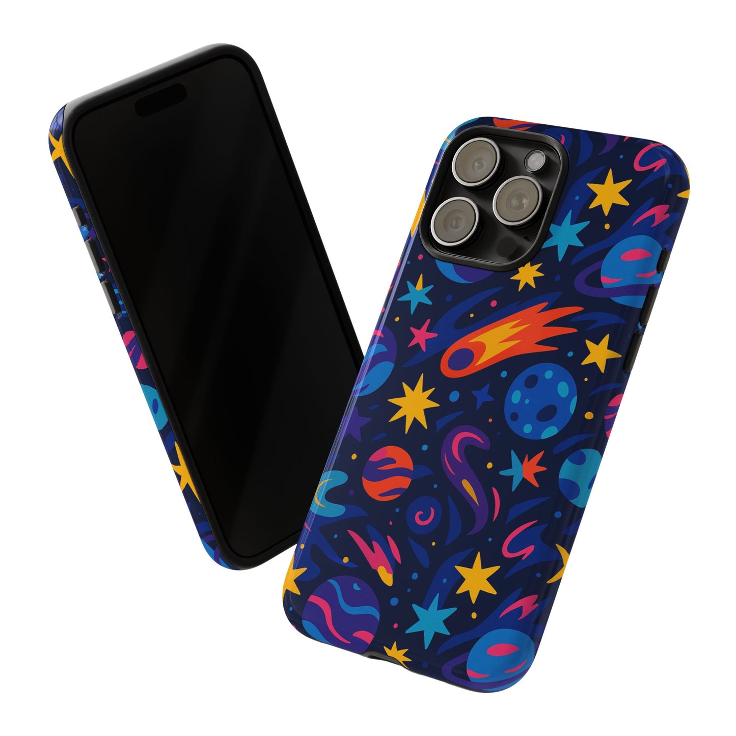 vibrant 3d space design protective phone case for stylish protection and self-expression compatible with iphone 13, 14, 15 & 16 – all models including pro, pro max & plus