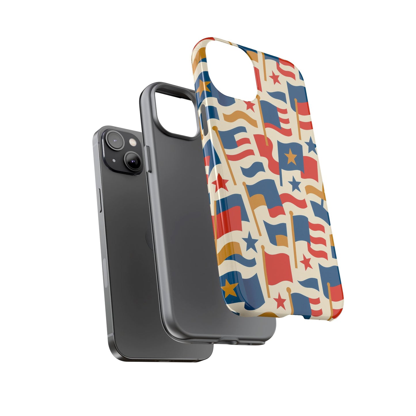 multicolour flag print protective phone case – stylish durable design for unique self-expression compatible with iphone 13, 14, 15 & 16 – all models including pro, pro max & plus