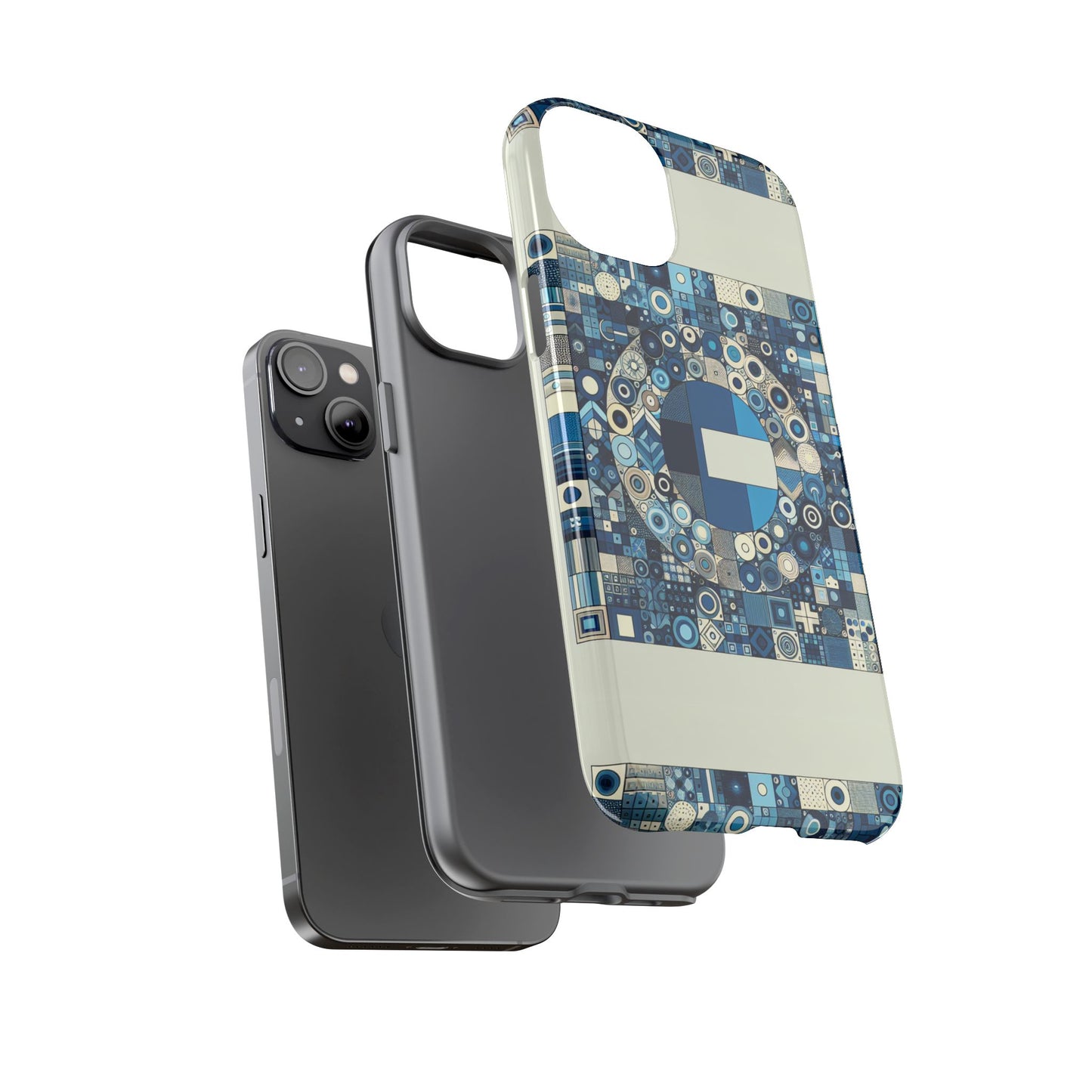 blue alphabet e letter phone case with 3d wrap and shock absorption for kids and teens stylish protective cover