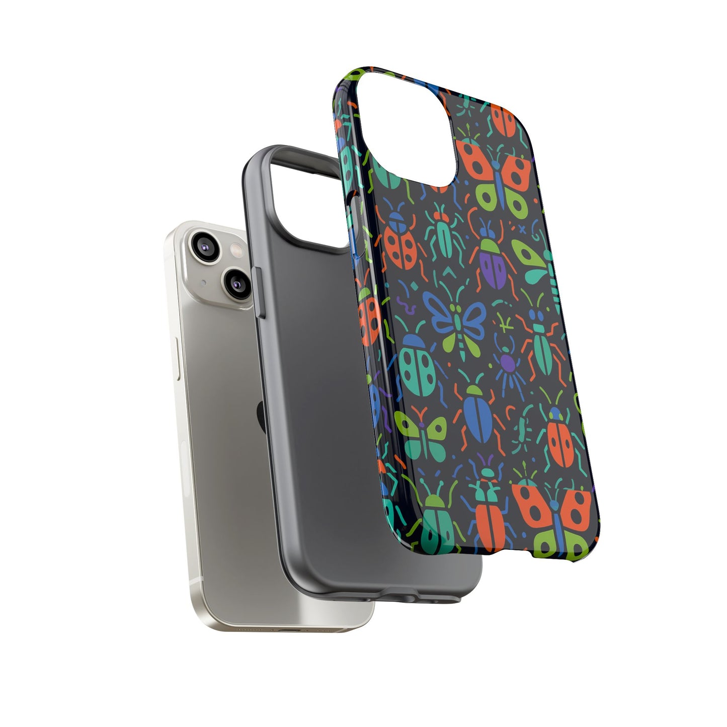 vibrant 3d insect phone case colourful stylish protective cover unique design for men and women compatible with iphone 13, 14, 15 & 16 – all models including pro, pro max & plus