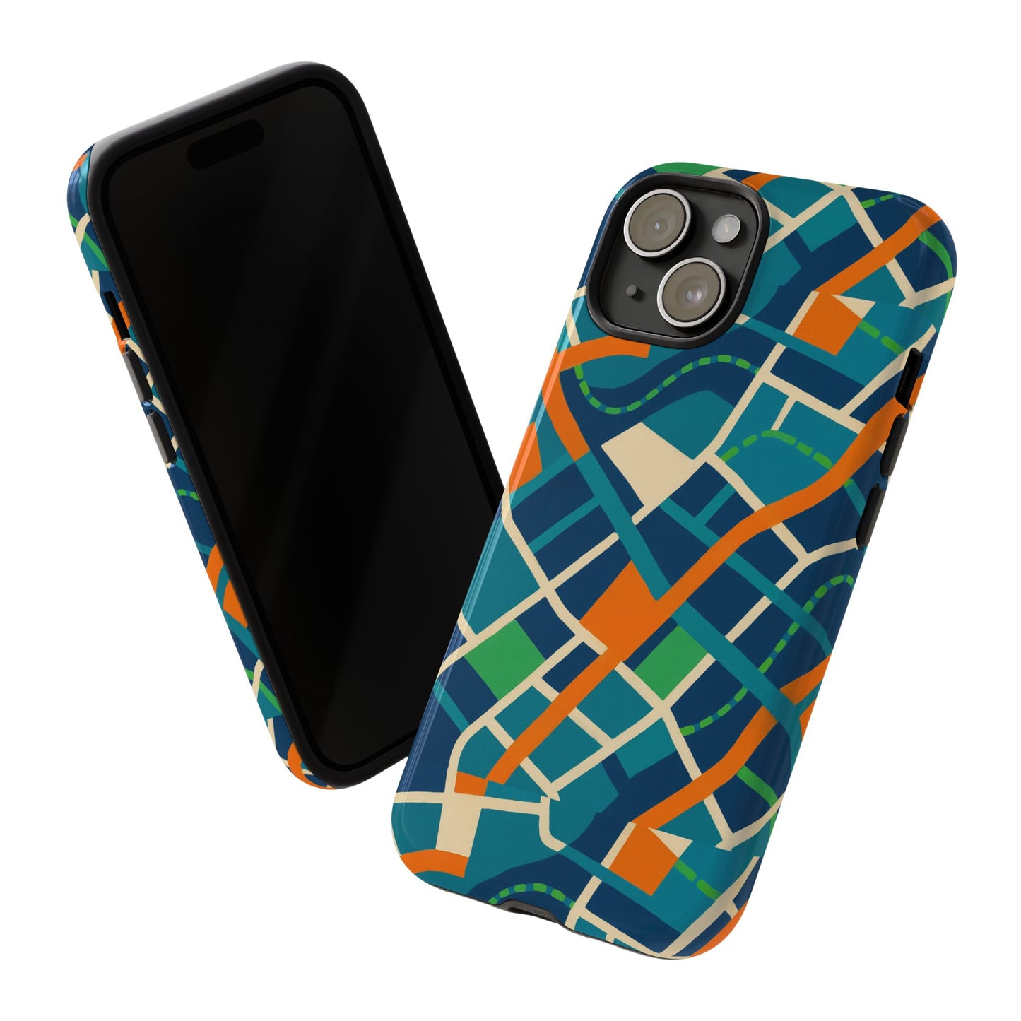 multicolour abstract geometric phone case for stylish protection compatible with iphone 13, 14, 15 & 16 – all models including pro, pro max & plus