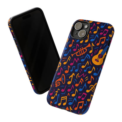 Multicolour Music Themed Protective Phone Case with 3D Design for Stylish Protection – Compatible with iPhone 13, 14, 15 & 16 – All Models Including Pro, Pro Max & Plus