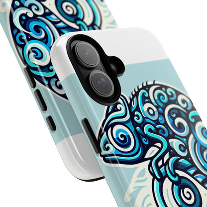 Vibrant 3D Wrap Protective Phone Case with Playful Chameleon Design in Blue – Unique Accessory for Self-Expression Compatible with iPhone 13, 14, 15 & 16 – all models including Pro, Pro Max & Plus