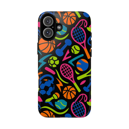 Vibrant 3D Sport-Themed Protective Phone Case in Multicolour Design for Active Lifestyle Compatible with iPhone 13, 14, 15 & 16 – All Models Including Pro, Pro Max & Plus