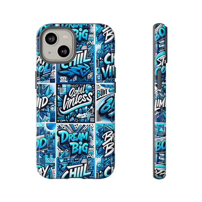 Blue Pattern Image 27 Phone Case for Mobile Phones Shockproof Protective Cover with 3D Wrap Design Anime Comic Style for Men Women and Teenagers