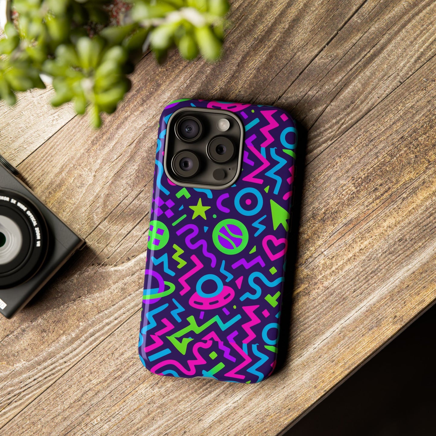 vibrant y2k abstract protective phone case with 3d wrap design for bold aesthetic compatible with iphone 13, 14, 15 & 16 – all models including pro, pro max & plus