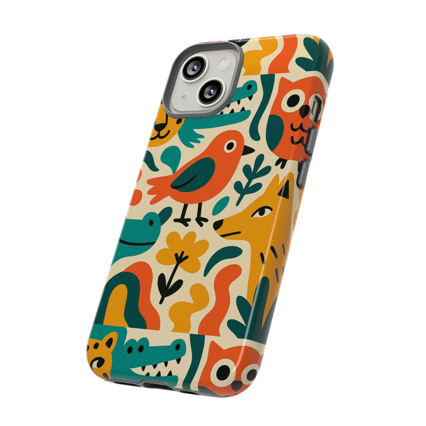 vibrant animal print protective phone case with 3d wrap design for unique style and expression compatible with iphone 13, 14, 15 & 16 – all models including pro, pro max & plus