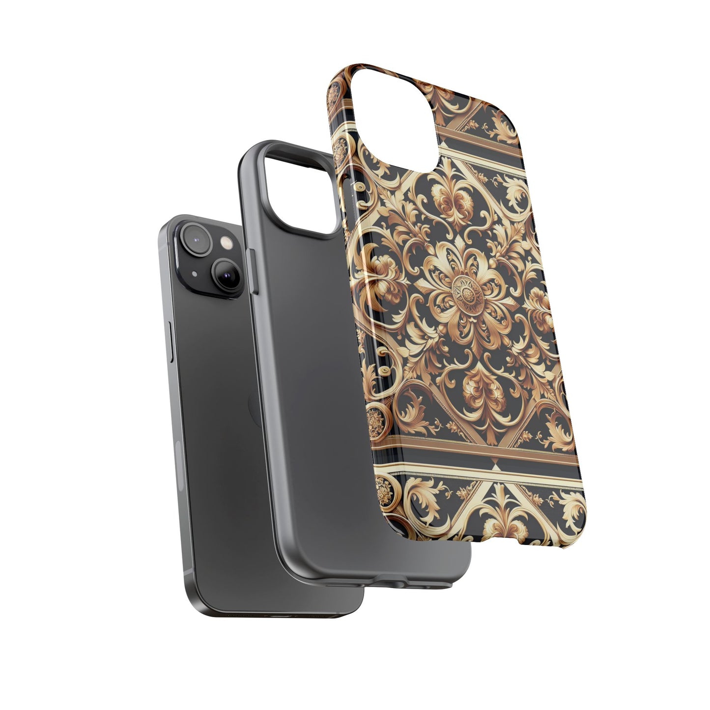 pattern image 5 vibrant anime comic style shockproof phone case with ornate baroque design compatible with iphone 13, 14, 15 & 16 – all models including pro, pro max & plus