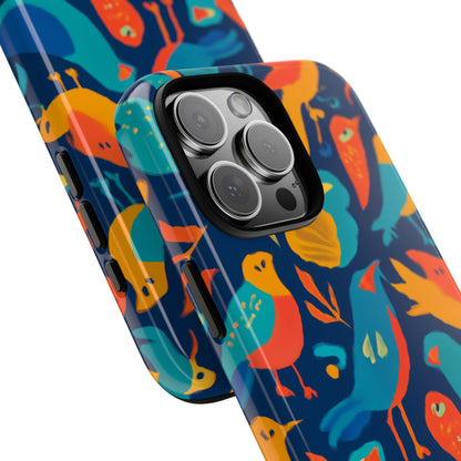 Vibrant Multicolour Bird Design Phone Case for Stylish Protection – Compatible with iPhone 13, 14, 15 & 16 – All Models Including Pro, Pro Max & Plus