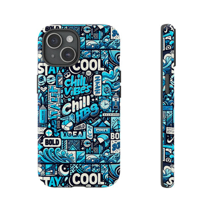 Vibrant 3D Wrap Protective Phone Case with Colourful Chill Vibes Design – Unique Style Accessory for Self-Expression Compatible with iPhone 13, 14, 15 & 16 – all models including Pro, Pro Max & Plus