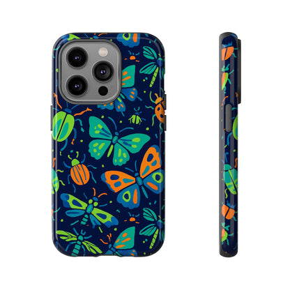 Vibrant Insect Pattern Protective Phone Case for Stylish Protection – Multicolour 3D Design Compatible with iPhone 13, 14, 15 & 16 – all models including Pro, Pro Max & Plus