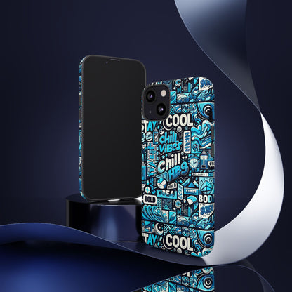 Vibrant 3D Wrap Protective Phone Case with Colourful Chill Vibes Design – Unique Style Accessory for Self-Expression Compatible with iPhone 13, 14, 15 & 16 – all models including Pro, Pro Max & Plus