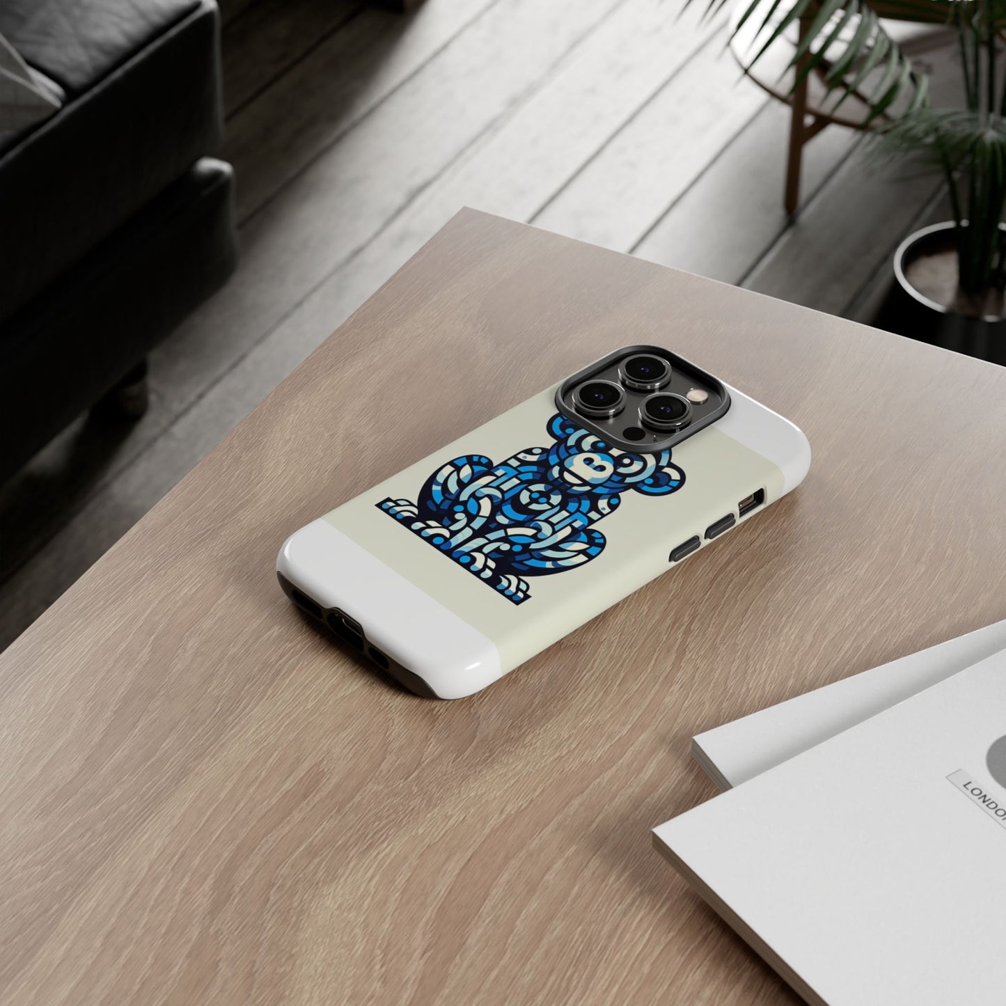 vibrant blue 3d wrap phone case with playful monkey design for creative individuals compatible with iphone 13, 14, 15 & 16 – all models including pro, pro max & plus