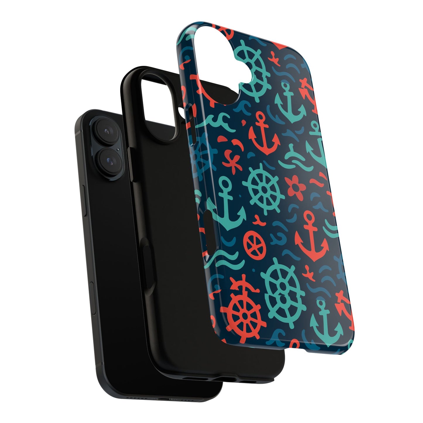 vibrant nautical multicolour 3d wrap protective phone case with retro design for men and women stylish accessory compatible with iphone 13, 14, 15 & 16 – all models including pro, pro max & plus