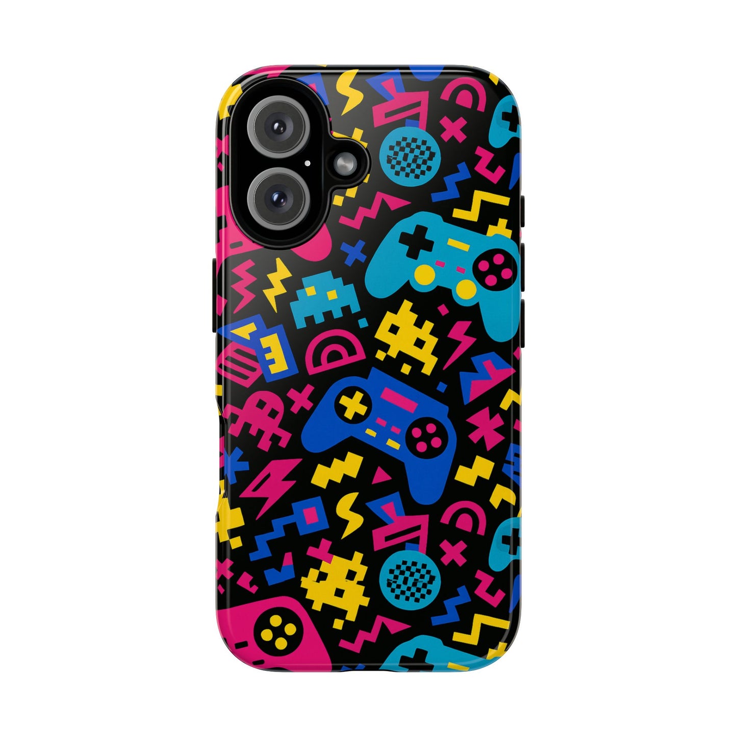vibrant retro gaming phone case with 3d design for stylish protection compatible with iphone 13, 14, 15 & 16 – all models including pro, pro max & plus
