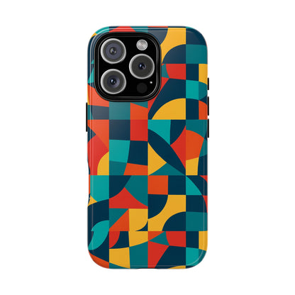 Vibrant Multicolour Geometric 3D Wrap Phone Case for Stylish Protection and Unique Expression Compatible with iPhone 13, 14, 15 & 16 – all models including Pro, Pro Max & Plus