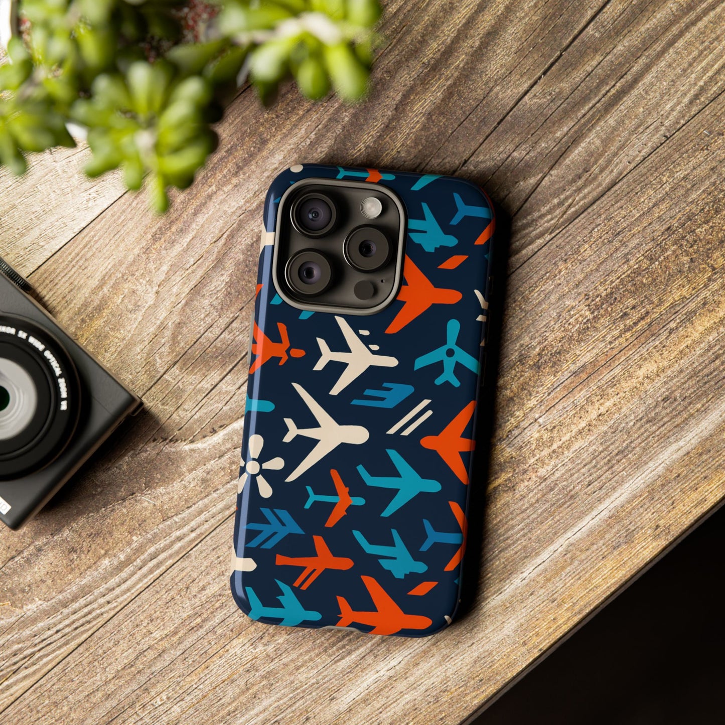 vibrant aviation themed protective phone case with 3d wrap design – unique style and durable protection – compatible with iphone 13, 14, 15 & 16 – all models including pro, pro max & plus