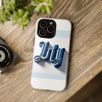 Vibrant 3D Blue Alphabet Protective Phone Case Stylish Accessory for Creative Individuals Compatible with iPhone 13, 14, 15 & 16 – all models including Pro, Pro Max & Plus