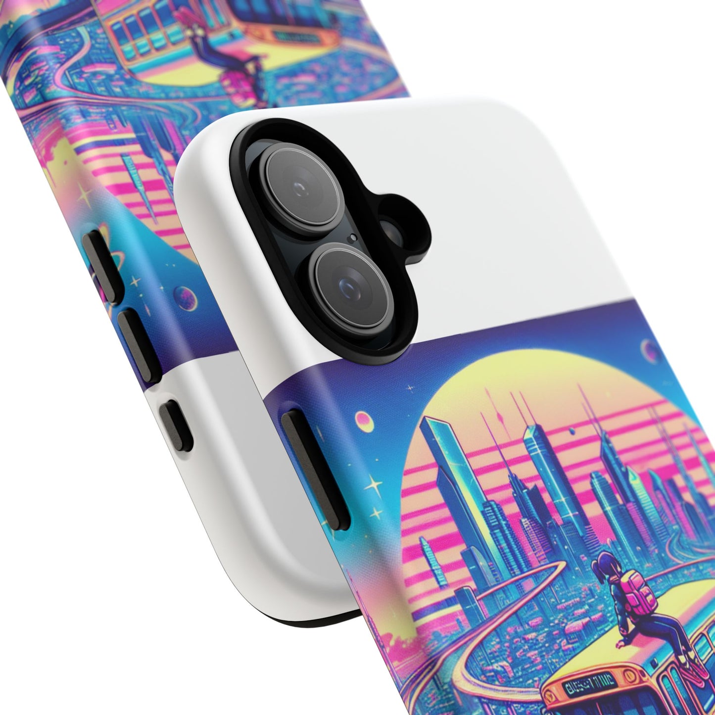 bussin through timelines protective phone case for anime lovers, durable 3d wrap design, shock absorbent tpu silicone, uv protected, stylish accessory for smartphones