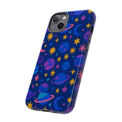 Vibrant Space Theme Protective Phone Case for Unisex – Colourful 3D Design Fashion Accessory Compatible with iPhone 13, 14, 15 & 16 – All Models Including Pro, Pro Max & Plus