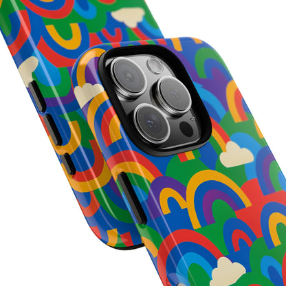 Multicolour 3D Rainbow Phone Case for Trendy Men and Women Unique Playful Design Stylish Protection Compatible with iPhone 13, 14, 15 & 16 – all models including Pro, Pro Max & Plus