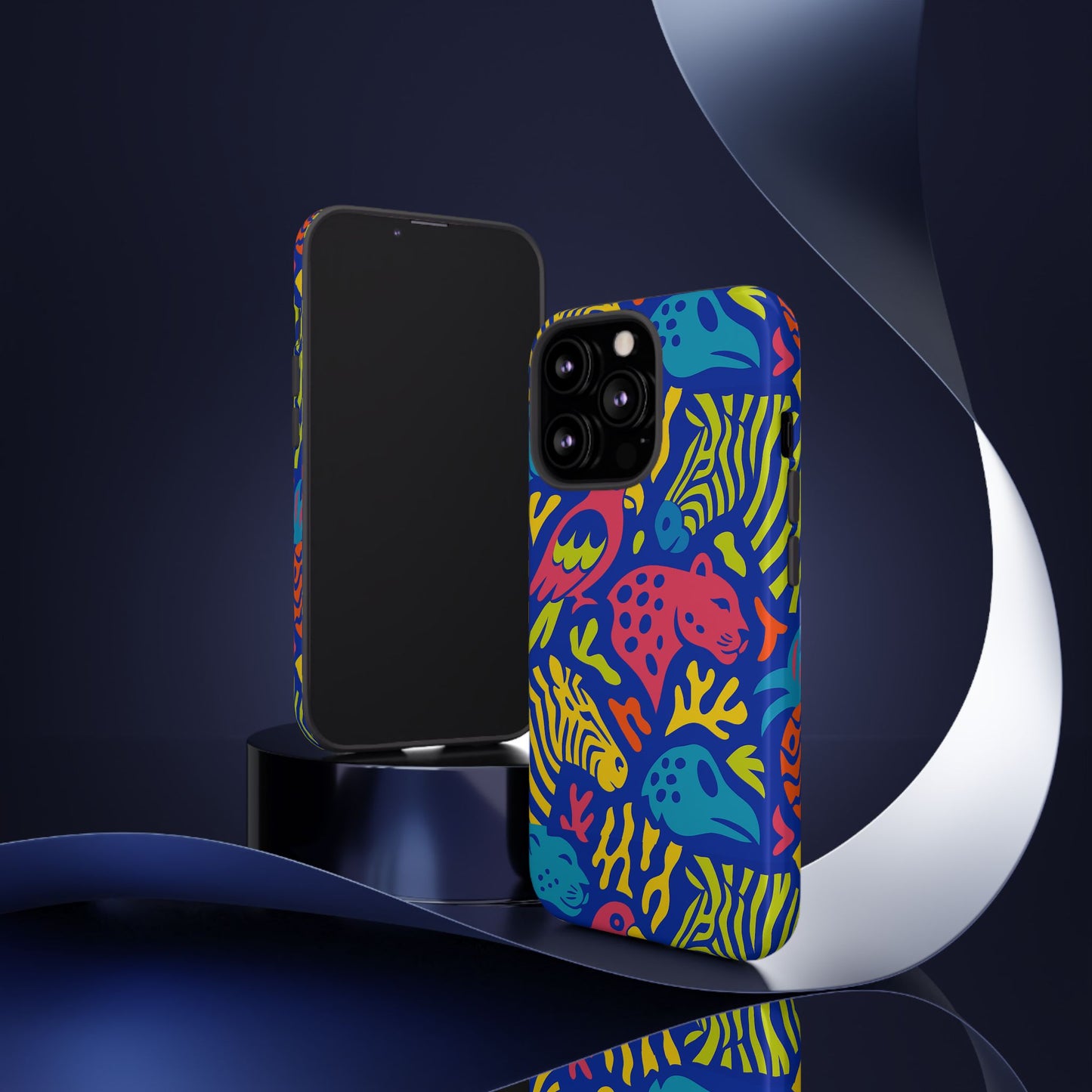 vibrant animal print protective phone case for stylish protection with multicolour design – compatible with iphone 13, 14, 15 & 16 – all models including pro, pro max & plus