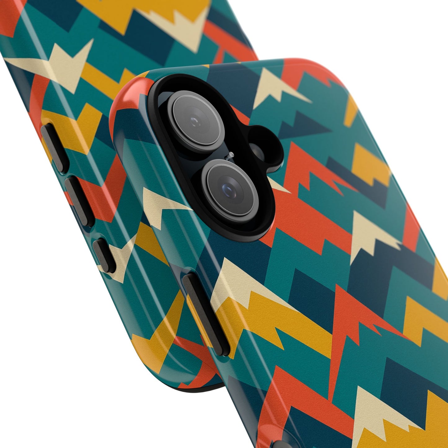 vibrant mountain pattern 3d wrap protective phone case stylish accessory for men and women compatible with iphone 13, 14, 15 & 16 – all models including pro, pro max & plus