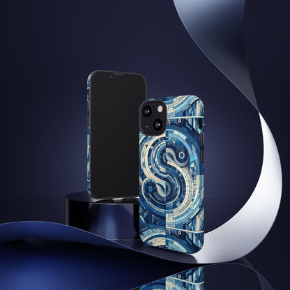 Blue Alphabet S Phone Case for Samsung and iPhone Shockproof Protective Cover with 3D Wrap Design and Vibrant Print